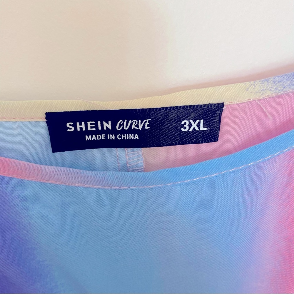 SHEIN Women Ombre Pleated Cami Dress, Size 3XL (18), Pink, Blue, Purple, Yellow - Picture 5 of 7